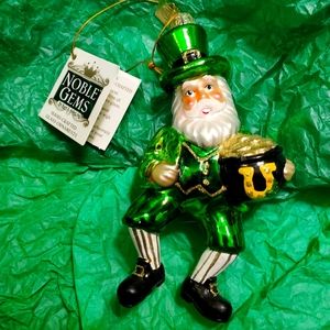 Kurt Adler blown glass Leprechaun Ornament
